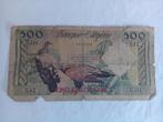 Bankbiljet 500 frank Algerije 1942, Postzegels en Munten, Ophalen of Verzenden, Los biljet