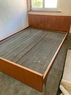 tweepersoons bed, Huis en Inrichting, Ophalen, Gebruikt, Bruin, Tweepersoons