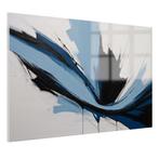 Scène minimaliste de peinture sur verre bleue et noire 105x, Maison & Meubles, Accessoires pour la Maison | Peintures, Dessins & Photos