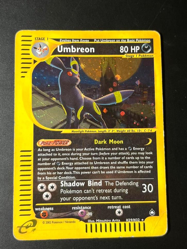 Umbreon H29 Aquapolis, Hobby & Loisirs créatifs, Jeux de cartes à collectionner | Pokémon, Comme neuf, Enlèvement ou Envoi
