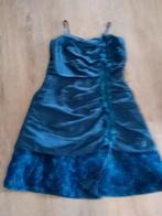 Feestkleedje in metaalblauw maat 38, Ophalen of Verzenden, Zo goed als nieuw, Maat 38/40 (M), Blauw