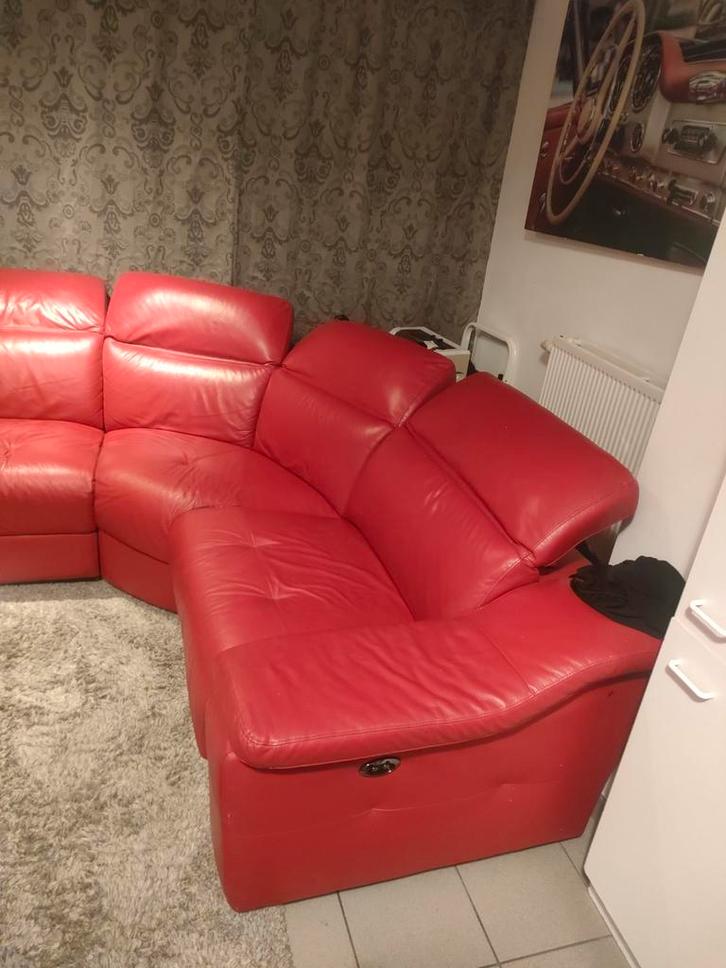 Chateau Dax.Lederen Hoek zetel electrisch relax., Huis en Inrichting, Zetels | Zetels en Chaises Longues, Gebruikt, Ophalen