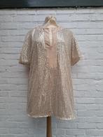 feestelijk T-shirt met pailletten, Kleding | Dames, T-shirts, Beige, Maat 46/48 (XL) of groter, Ophalen of Verzenden, Zo goed als nieuw