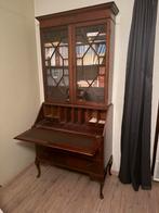 Engelse mahonie secretaire met vitrinekast, Ophalen, Gebruikt