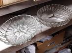 Lot de 2 plats de présentation avec 3 compartiments - verre, Ophalen of Verzenden, Glas