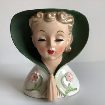 prachtig zeldzaam lady head vaasje beschikbaar voor biedingen