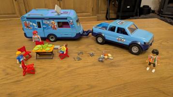 PLAYMOBIL-FunPark Pickup met caravan 9502 Compleet beschikbaar voor biedingen