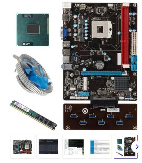 Moederbord HM65 - BTC + C ES, met uitbreiding 8 GPU, Computers en Software, Moederborden, Zo goed als nieuw, Intel, Overige soorten
