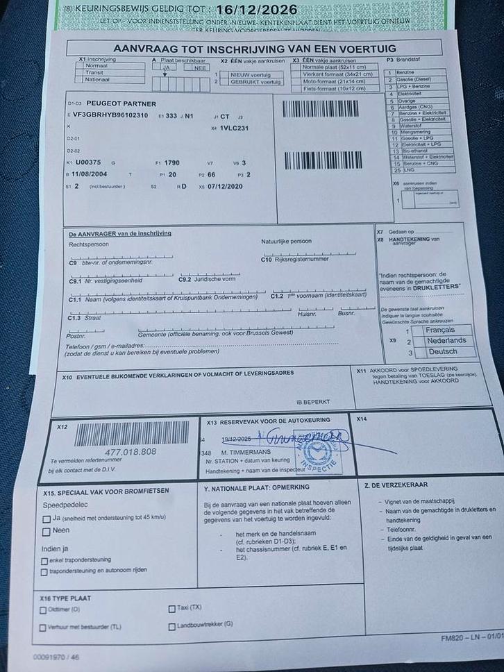 Peugeot partner 2.0 HDI reeds gekeurd voor verkoop!, Autos, Camionnettes & Utilitaires, Particulier, Attache-remorque, Peugeot