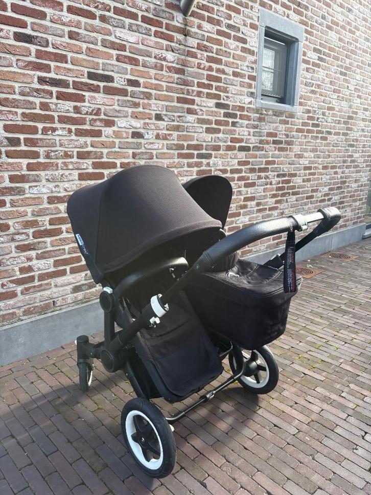 Bugaboo Donkey 2 twin zwart, Enfants & Bébés, Poussettes & Combinaisons, Comme neuf, Poussette, Bugaboo, Voiture duo, Avec nacelle