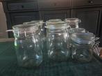 Weckpotten 7 x 1 Liter en 2 x 500ml nieuwe rubber rings, Ophalen of Verzenden, Zo goed als nieuw