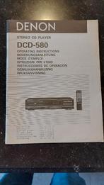 DENON DCD 580 manuel, Ophalen of Verzenden