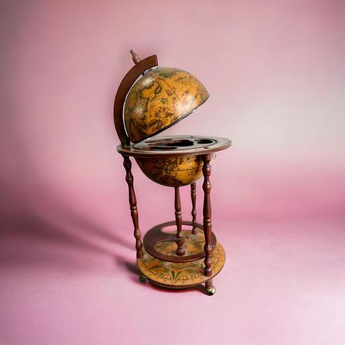 Table à barres et roulettes vintage avec coin bar, Maison & Meubles, Accessoires pour la Maison | Globes, Comme neuf, Enlèvement ou Envoi