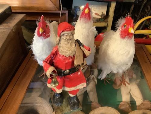 Oude kerstman met zijn kippen !, Antiek en Kunst, Antiek | Overige Antiek, Ophalen