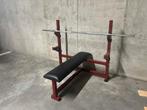 Olympische Bench Press Halterbank Bankdrukken, Enlèvement, Comme neuf, Bras, Banc d'exercice