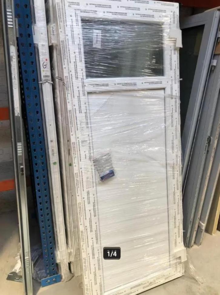 buitendeur kunsstof 1/4 glas, Doe-het-zelf en Bouw, Deuren en Vliegenramen, Gebruikt, Buitendeur, Kunststof, Ophalen