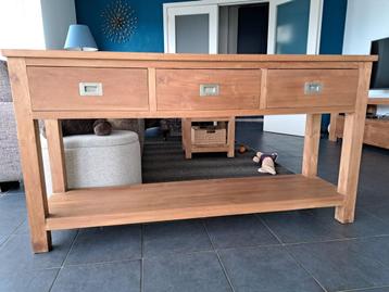 Muurtafel masief teak, Enlèvement, Utilisé, Teck