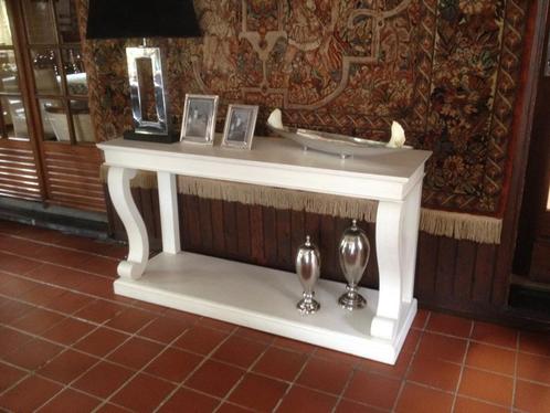 MASSIEFHOUTEN SIDETABLE WANDTAFEL - "OUDWIT" FLAMANT, Huis en Inrichting, Woonaccessoires | Overige, Zo goed als nieuw, Ophalen