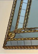 Mooie Spiegel met meerdere facetten en messing guirlandes, Ophalen, Gebruikt, Minder dan 100 cm, Rechthoekig