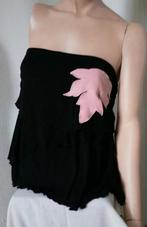 (ONLY) Haut bandeau noir superposé à fleurs roses, Comme neuf, Taille 36 (S), Rose, Enlèvement ou Envoi