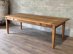Boerentafel - 240 x 100 xm + 79 cm hoog / 2 lades, Eikenhout, 200 cm of meer, Vijf personen of meer, Rechthoekig