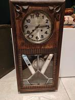 Regulator wandklok glas in lood, antieke keukenklok, Ophalen, Wandklok