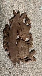 Antiek houten wandornament vissen ca. 30x20cm, Huis en Inrichting, Ophalen of Verzenden, Gebruikt