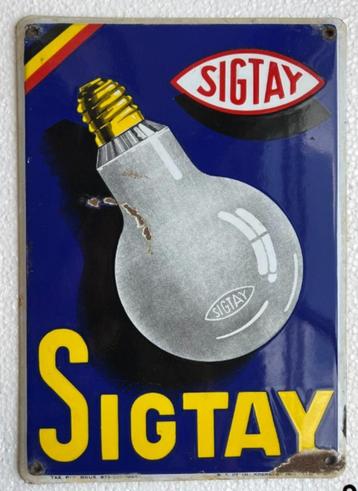 Emaillebord/ reclamebord - Sigtay gloeilamp beschikbaar voor biedingen