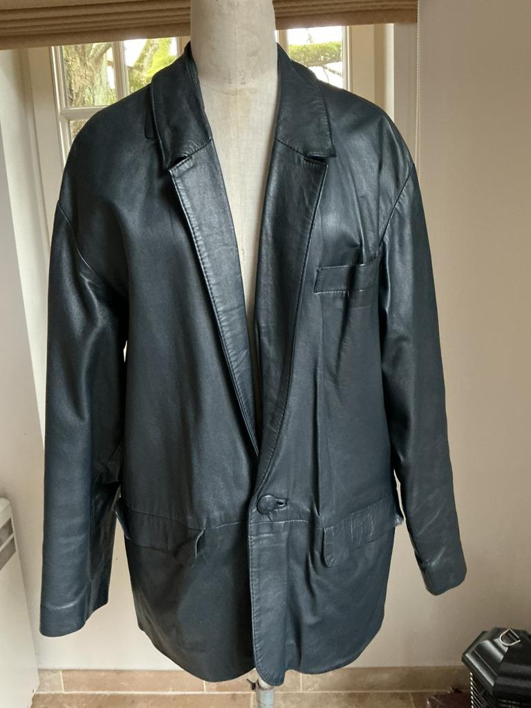 Lederen jas Del Lago, maat 42-44, Kleding | Dames, Jassen | Winter, Gedragen, Maat 42/44 (L), Blauw, Ophalen of Verzenden