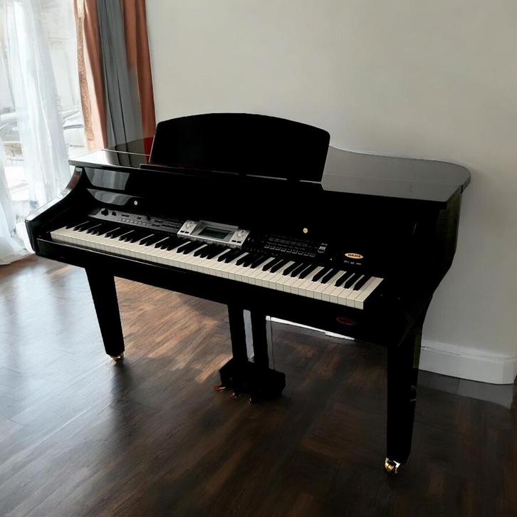 Mini Vleugel piano  elektrische, Muziek en Instrumenten, Piano's, Zo goed als nieuw, Vleugel, Zwart, Digitaal, Hoogglans, Ophalen