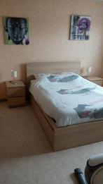 Mooi goed bed 140 op 200cm    twijfelaar bed, Modern     strak, Queen size, Brun, Enlèvement