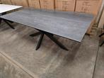 Keramische eettafel 200x100x76H grijs met spiderpoot, Ophalen, Nieuw, Glas