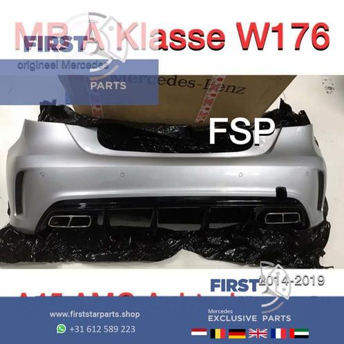 W176 A45 AMG Facelift Achterbumper + diffuser + uitlaat sier, Auto-onderdelen, Carrosserie, Bumper, Mercedes-Benz, Achter, Gebruikt