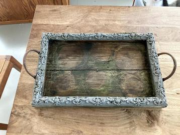 Vintage, antiek houten dienblad 4 euro beschikbaar voor biedingen