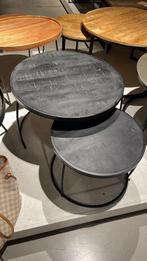 Set van 2 zwarte ronde salontafeltjes, Enlèvement, Comme neuf, Rond