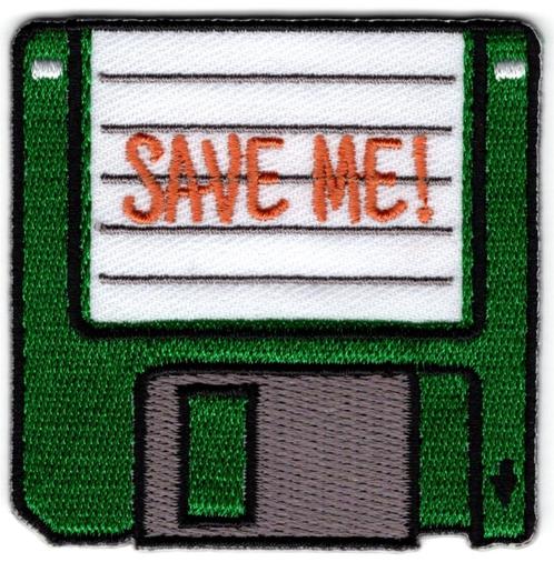 Floppy Disk stoffen opstrijk patch embleem, Verzamelen, Stickers, Nieuw, Verzenden