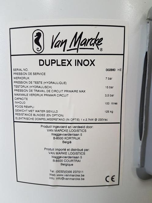 Duplex Inox Boiler 100L, Doe-het-zelf en Bouw, Chauffageketels en Boilers, Zo goed als nieuw, Boiler, 100 liter of meer, Minder dan 3 jaar oud