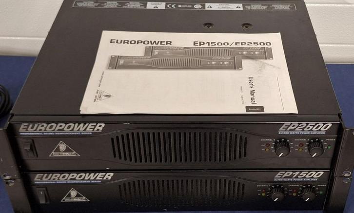 DJ-PA versterkers Behringer Europower EP1500 en EP2500, Muziek en Instrumenten, Versterkers | Keyboard, Monitor en PA, Gebruikt