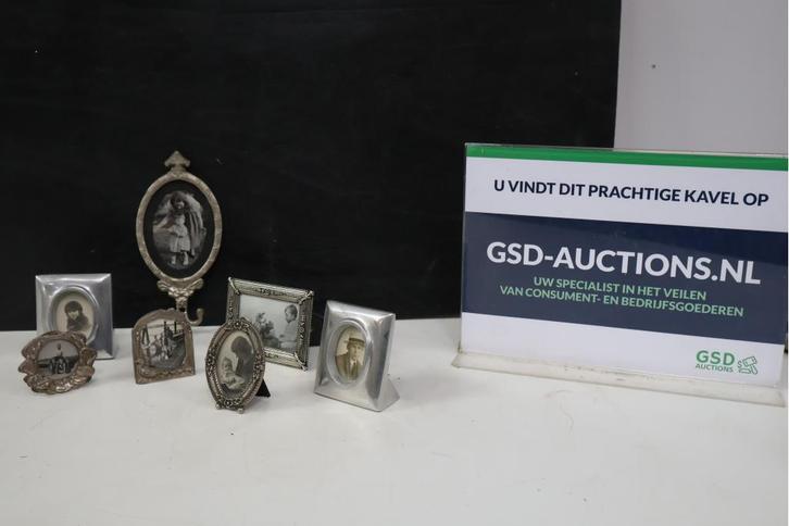 Mix van 7 Zilverkleurige Vintage Fotolijstjes, Antiek en Kunst, Kunst | Tekeningen en Fotografie