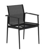 2 chaises de jardin design Gloster 180 noires, Empilable, Enlèvement ou Envoi, Neuf, Aluminium