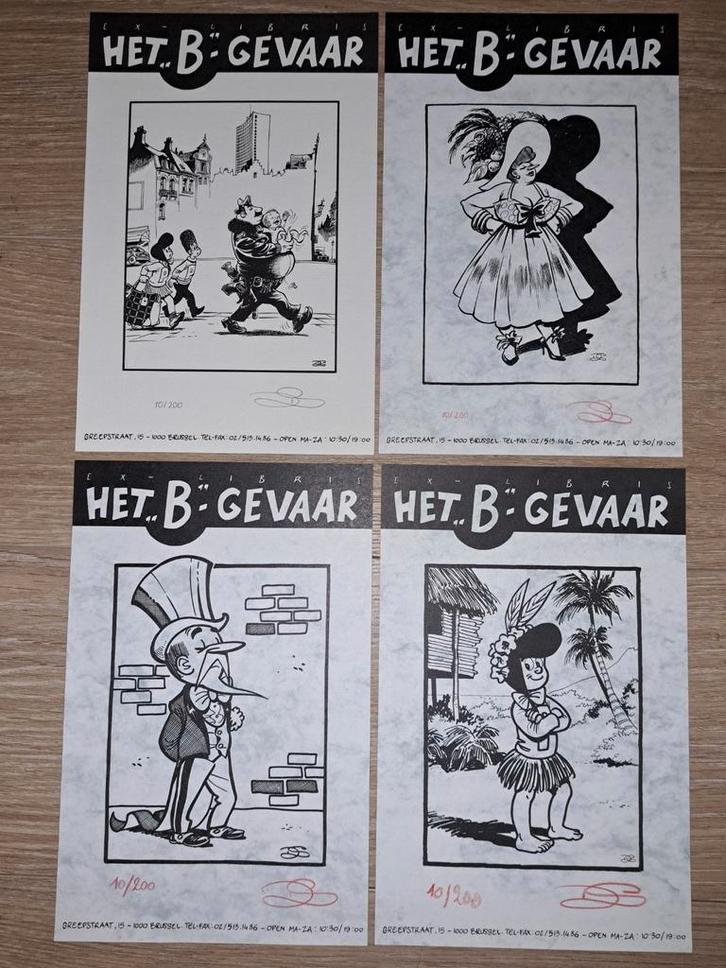 Het-B-gevaar 4x ex-libris Nero ,gesigneerd dirk stall, Boeken, Stripverhalen, Nieuw, Ophalen of Verzenden