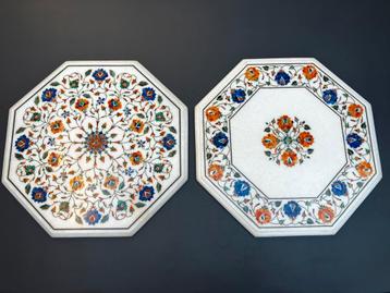 Pietra dura inlegwerk India octagonal table top marble  beschikbaar voor biedingen