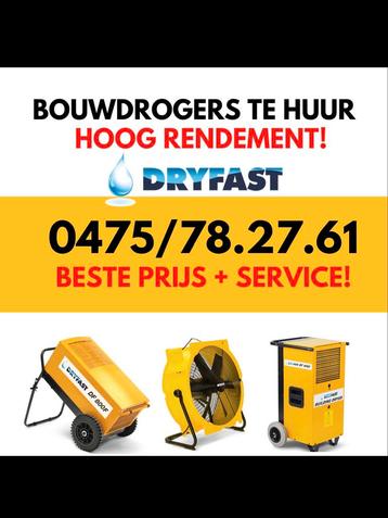 Bouwdroger huren, April+mei gratis ventilator,Dé goedkoopste beschikbaar voor biedingen