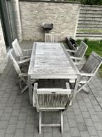 Teak houten tuinset, Tuin en Terras, Ophalen, Gebruikt, 6 zitplaatsen, Teakhout