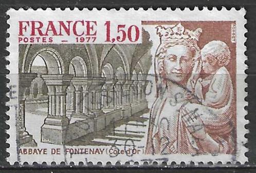 Frankrijk 1977 - Yvert 1938 - Abdij van Fontenay (ST), Postzegels en Munten, Postzegels | Europa | Frankrijk, Gestempeld, Verzenden