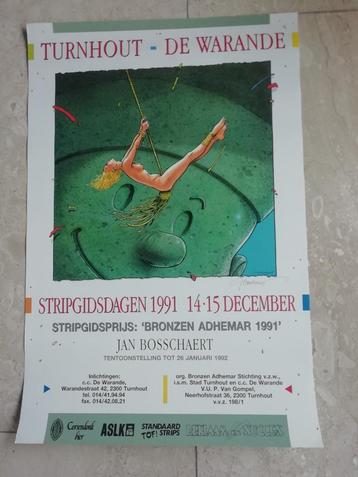 JAN BOSSCHAERT: poster uit 1991 ivm stripgidsdagen. beschikbaar voor biedingen