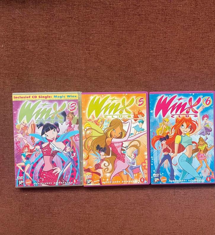 Winx Club dvd’s Seizoen 1 – delen 3, 5, 6 (NL), CD & DVD, Blu-ray, Comme neuf, Science-Fiction et Fantasy, Enlèvement