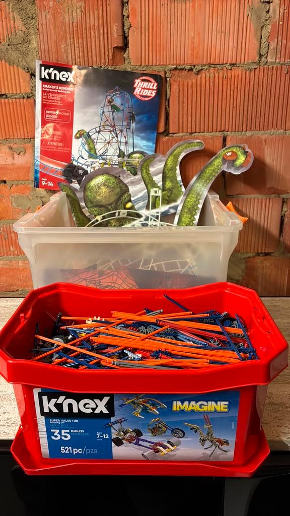 K’nex imagine basisset & k’nex thrill rides rollercoaster, Kinderen en Baby's, Speelgoed | Bouwstenen, Zo goed als nieuw, K'nex