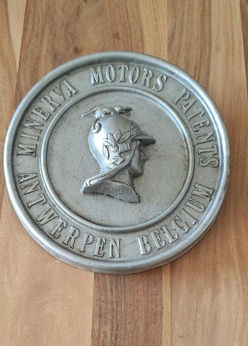 Herdenkingsplaque, plateau van Minerva Motors Antwerpen😎, Verzamelen, Merken en Reclamevoorwerpen, Gebruikt, Overige typen, Ophalen of Verzenden