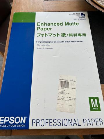 Papier Epson A2 50 feuilles 192gr neuf emballe, Enlèvement